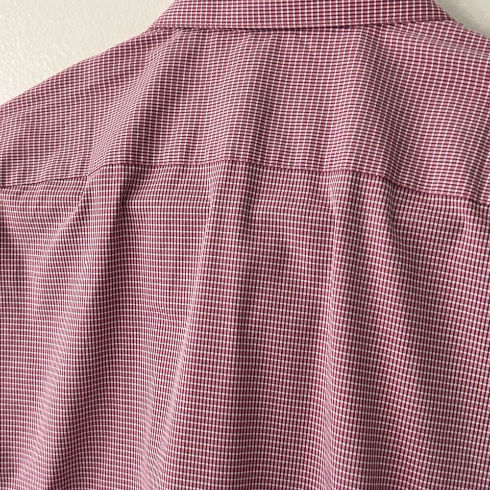 DKNY Tailored Mens Shirt Reddish Pink Check Approximate Size Large *See Details - Picture 8 of 8